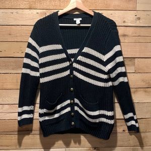 Forever 21 Knit Striped Cardigan with Pockets size M